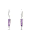 Amethyst and Diamond Drop Earrings, 14K White Gold Hot