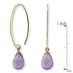 Amethyst Drop Earrings 14K Online