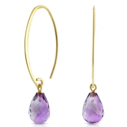 Amethyst Drop Earrings 14K Online