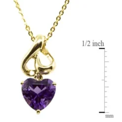 Amethyst Heart Pendant 14K Hot