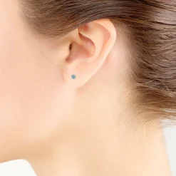Aquamarine Stud Earrings 14K Hot