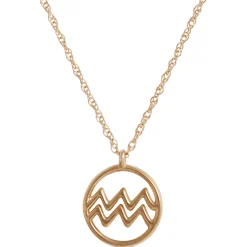 Aquarius Zodiac Sign Pendant Necklace, 14K Yellow Gold Online