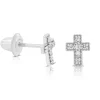 Baby Cross Diamond Earrings 14K Outlet