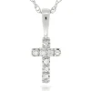 Baby Diamond Cross Pendant 14K Clearance