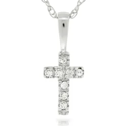 Baby Diamond Cross Pendant 14K Clearance