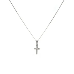 Baby Diamond Cross Pendant 14K New