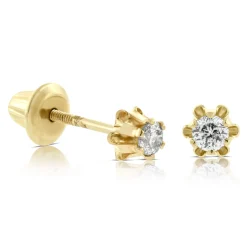 Baby Diamond Earrings 14K Clearance