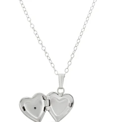Baby Heart Diamond Locket in Sterling Silver Hot