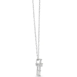 Baguette and Round Diamond Cross Pendant, 14K White Gold Best
