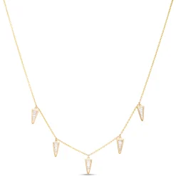 Baguette Diamond Station Necklace, ⅔ Total Carat Weight, 14K Two Tone Gold Online