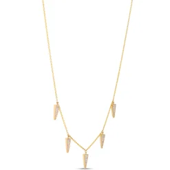 Baguette Diamond Station Necklace, ⅔ Total Carat Weight, 14K Two Tone Gold Online