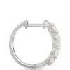 Bar Set Diamond Hoops, 14K White Gold Best