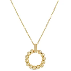 Beaded Circle Pendant Necklace, 14K Yellow Gold Best
