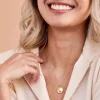 Ikuma Beaded Disk Pendant Necklace with Diamond, 14K Yellow Gold Clearance