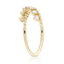 Beaded Stackable Diamond Band 14K Outlet