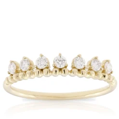 Beaded Stackable Diamond Band 14K Outlet