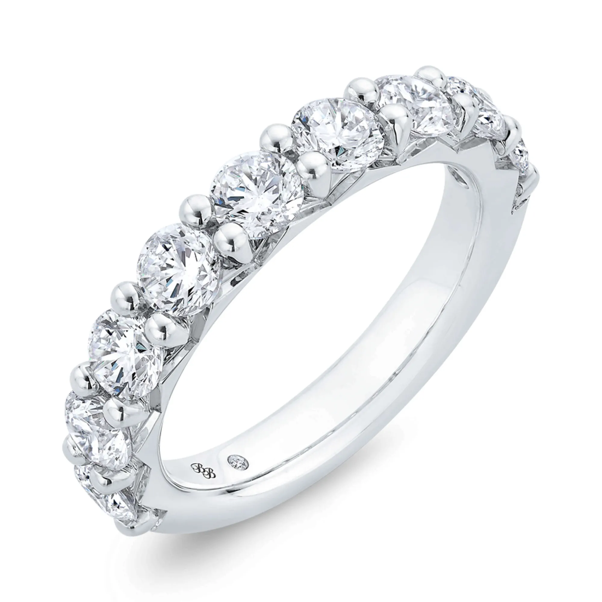 Bella Ponte French Pave Diamond and Platinum Bridal Ring, 2 ctw Discount