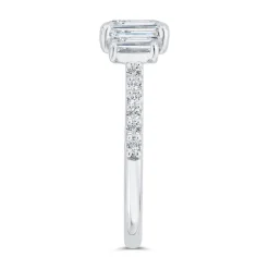 Bella Ponte 3-Stone Emerald Cut Diamond Engagement Ring 14K Best