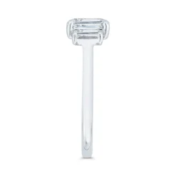 Bella Ponte 3-Stone Emerald Cut Diamond Engagement Ring in Platinum
