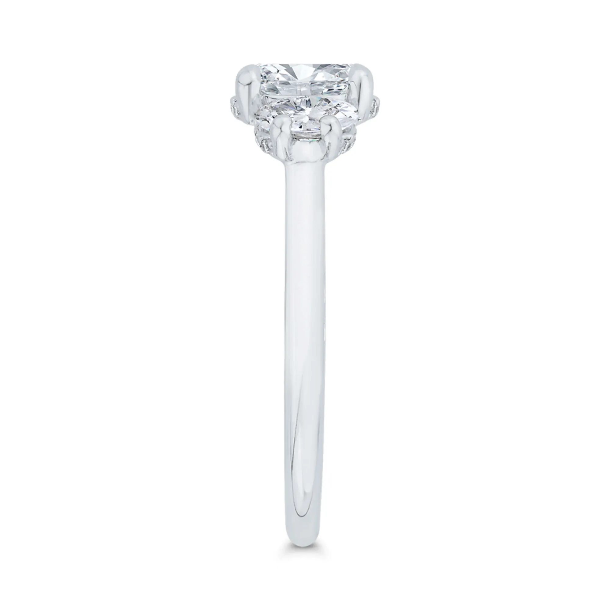 Bella Ponte 3-Stone Oval Cut Diamond Engagement Ring in Platinum Best