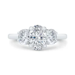 Bella Ponte 3-Stone Oval Cut Diamond Engagement Ring in Platinum Best