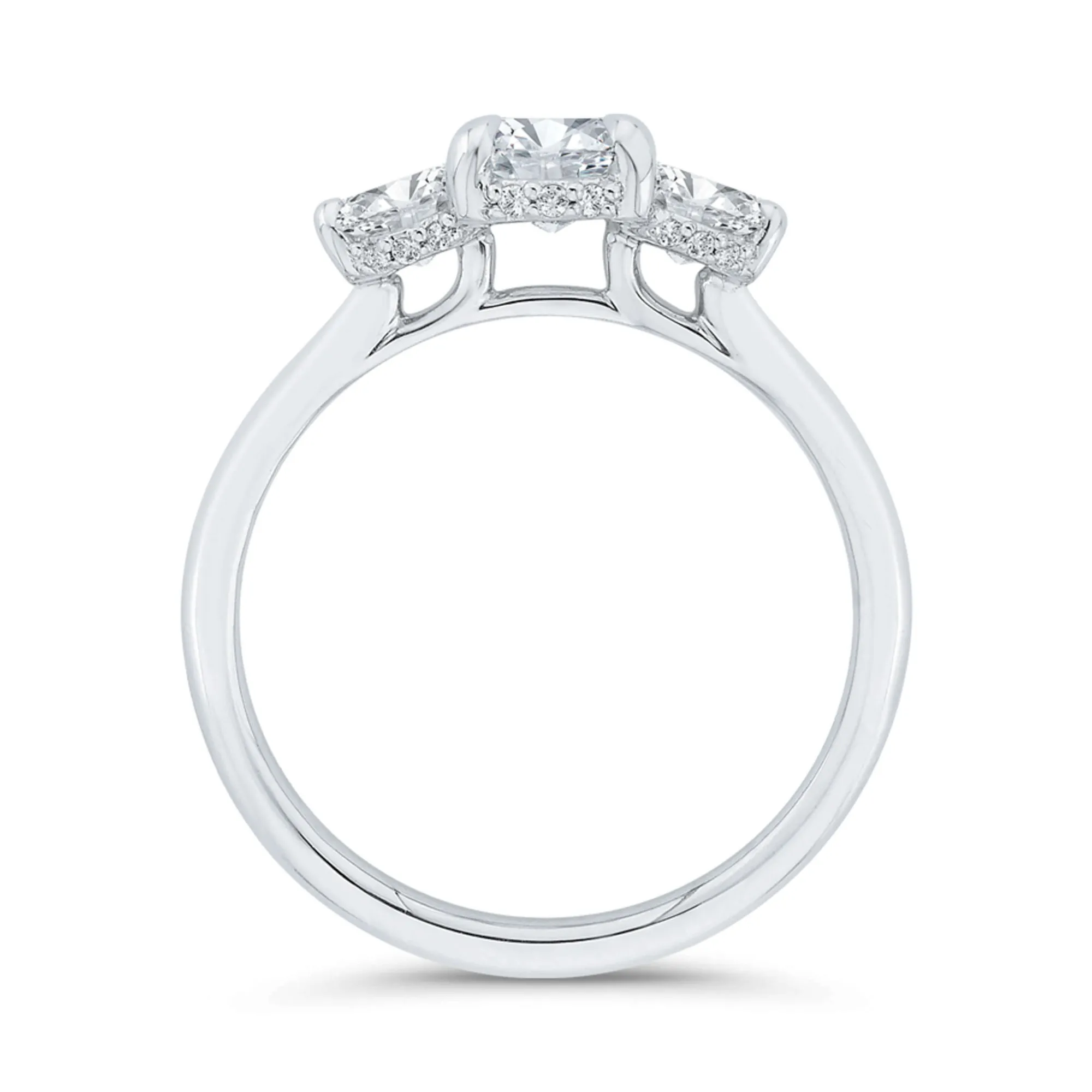 Bella Ponte 3-Stone Oval Cut Diamond Engagement Ring in Platinum Best