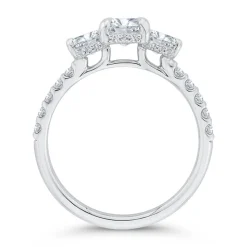 Bella Ponte 3-Stone Oval Diamond Engagement Ring 14K Clearance