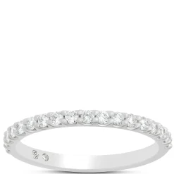 Bella Ponte Tiger Set Anniversary Band, 14K White Gold Hot