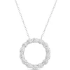 Signature Ben Bridge Circle Pendant Diamond and Platinum Necklace New