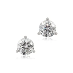 Signature Ben Bridge Diamond Studs, ¾ Carat Total Weight, in 18K White Gold New
