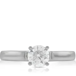 Signature Ben Bridge Diamond Solitaire Engagement Ring 18K White Gold