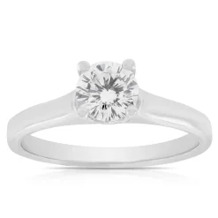 Signature Ben Bridge Diamond Solitaire Engagement Ring 18K White Gold Best
