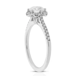 Signature Ben Bridge Diamond Floral Halo Ring 18K, 1 ct. Center