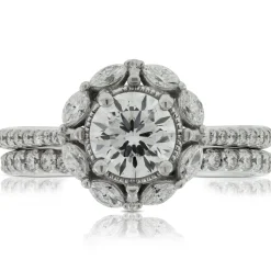 Signature Ben Bridge Diamond Marquise Halo Bridal Set 18K Online