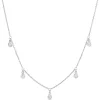 5 Bezel Diamond Dangle Necklace, 14K White Gold Sale