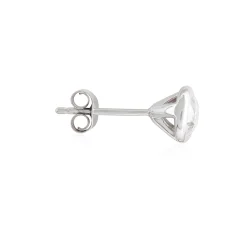 Bezel Set Classic Round Diamond Studs, 1 Carat, 14K White Gold Best