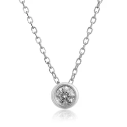 Bezel Set Diamond Necklace 14K, 1/10 ct. Outlet