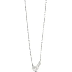 Bezel Set Round Diamond Necklace, 14K White Gold Best