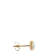 Bezel Set Round Opal Stud Earrings, 14K Yellow Gold Discount