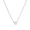 Bezel Set Solitaire Diamond Pendant, 14K White Gold Hot
