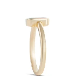 Bi-Colored Emerald Cut Tourmaline Ring, 14K Yellow Gold Discount