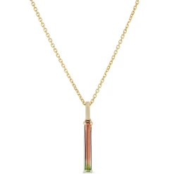 Bi-Colored Tourmaline Pendant Necklace, 14K Yellow Gold Discount