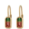 Bi-Color Tourmaline Leverback Earrings, 14K Yellow Gold Discount