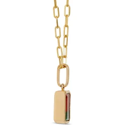 Bi-Color Tourmaline Pendant Necklace, 14K Yellow Gold Hot