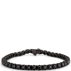 Black Diamond Bracelet, Rhodium Plated Sterling Silver Clearance