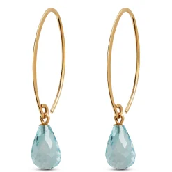 Blue Topaz Drop Earrings 14K Hot