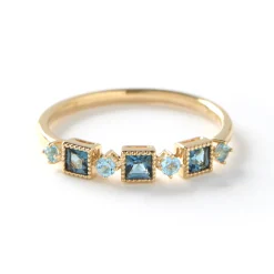 Blue Topaz Ring, 14K Yellow Gold Hot
