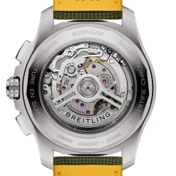 Breitling Avenger B01 Chronograph Watch Green Dial Green Leather Strap, 44mm Outlet