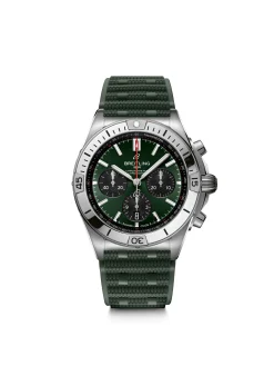Breitling Chronomat B01 Green Dial Rubber Strap Watch, 42mm Sale