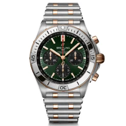 Breitling Chronomat B01 42 Stainless Steel & 18K Red Gold Rouleaux Bracelet Green Dial, 42mm Sale